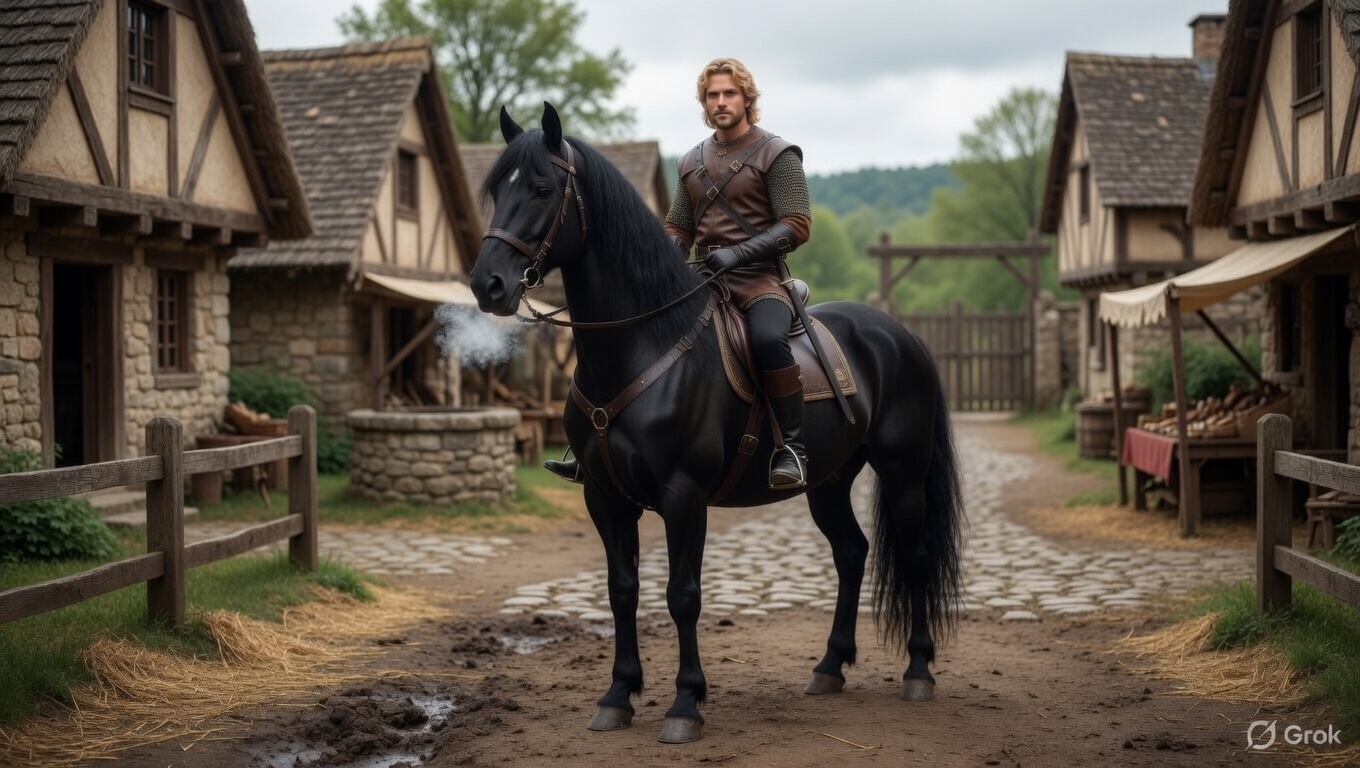 Tristan on horseback
